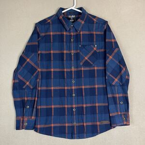 Sherpa Adventure Gear Shirt Mens Medium Blue Plaid Flannel Casual Outdoor Adult